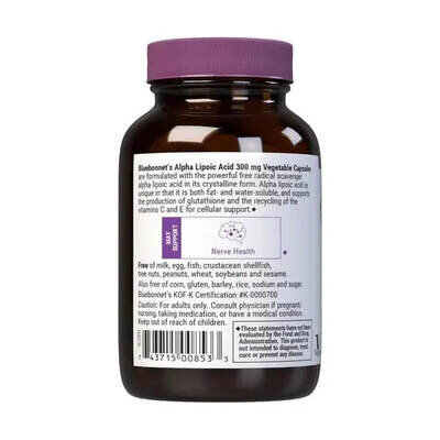Альфа-ліпоєва кислота Bluebonnet Nutrition Alpha Lipoic Acid 300 мг вег. капсули №30