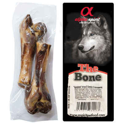 Кость натуральна м'ясна Alpha Spirit Ham Bone Two Half для собак, 2 половинки 12 см