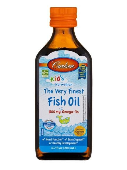 Риб'ячий жир для дітей Carlson Labs The Very Finest Fish Oil for Kids, апельсин, 200 мл