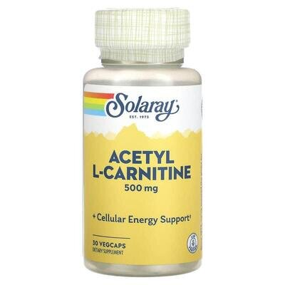 Ацетил L-карнітин Solaray Acetyl L-Carnitine, 30 капсул