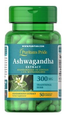 Екстракт Ашваганди Puritan's Pride Ashwagandha Standardized Extract 300 мг, 50 капсул