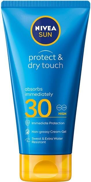 Крем-гель сонцезахисний Nivea Sun SPF30 Захист та сухий дотик (85528), 175 мл