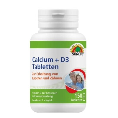 Вітаміни Sunlife Calcium 400 mg + D3 5 µg таблетки №150