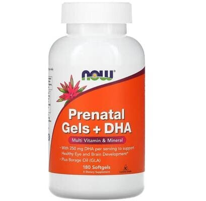 Вітамінно-мінеральний комплекс для вагітних NOW Prenatal Gels + DHA м'які капсули №180