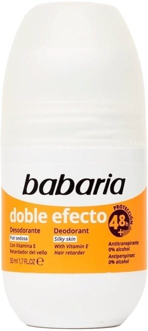 Дезодорант-антиперспірант кульковий Babaria Doble Efecto 48h шовковиста шкіра з вітаміном E, 50 мл
