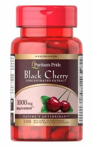 Чорна вишня Puritan's Pride Black Cherry 1000 мг, 100 капсул
