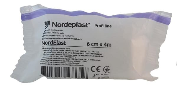 Бинт еластичний Nordeplast НордЕласт фіксуючий 6 см х 4 м