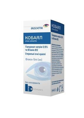 Кобаял краплі очні по 10 мл у флак.