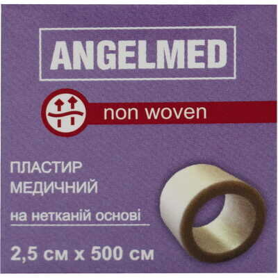 Пластир медичний Angelmed бактерицидний на нетканій основі 2,5 х 500 см, 1 штука