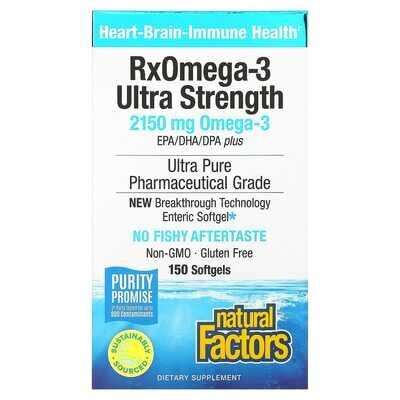 Риб'ячий жир Омега 3 Natural Factors Rx Omega-3 Ultra Strength, 150 капсул