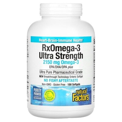 Риб'ячий жир Омега 3 Natural Factors Rx Omega-3 Ultra Strength, 150 капсул