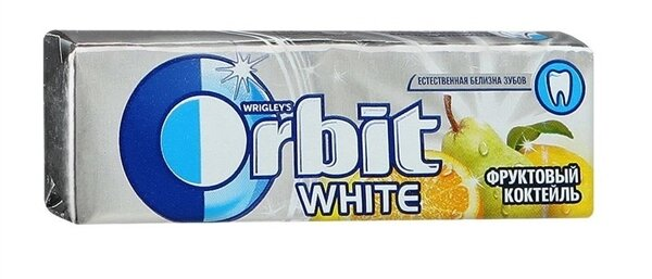 Жувальна гумка Orbit White без цукру Фруктовий коктейль, 14 г