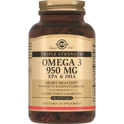 Омега-3 Solgar Triple Strength Omega-3 950 мг м'які капсули №100
