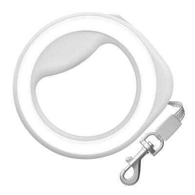 Повідок-рулетка для собак Collar WAUDOG круглий, розмір XS-M, білий