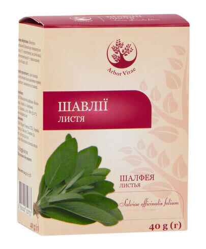 Шавлії листя по 40 г у пач. з внут. пак.