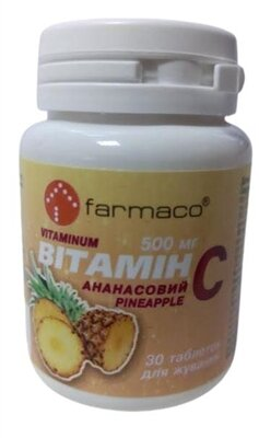 Вітамін С Farmaco таблетки зі смаком ананасу по 500 мг №30