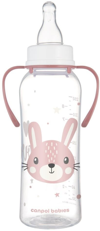 Пляшечка Canpol Babies Cute Animals 11/845_pin з ручками рожева, 250 мл