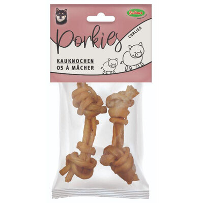 Ласощі Bubimex Twisted Сhewing Bones Porkhide Жувальні кручені кістки зі свинячої шкіри для собак, 50 г, 2 шт