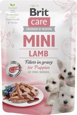 Корм вологий для цуценят Brit Care Mini філе ягняти в соусі, 85 г