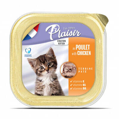 Корм вологий Plaisir Kitten Terrine з куркою та молоком для кошенят, 100 г