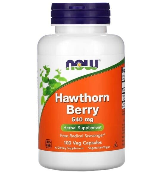 Глоду ягоди NOW Hawthorn Berry 540 мг вег. капсули №100