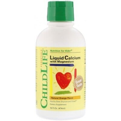 Кальцій рідкий з магнієм ChildLife Liquid Calcium with Magnesium зі смаком апельсину, 474 мл