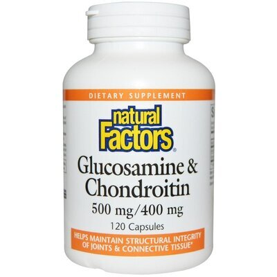 Глюкозамін та хондроїтин Natural Factors Glucosamine & Chondroitin 500 мг/400 мг, 120 капсул