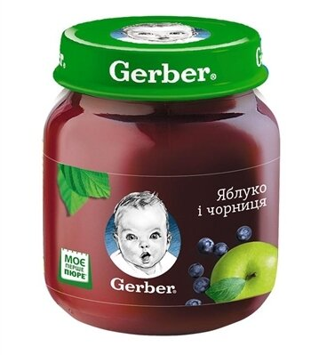 Пюре фруктове Gerber Яблуко і чорниця, 130 г