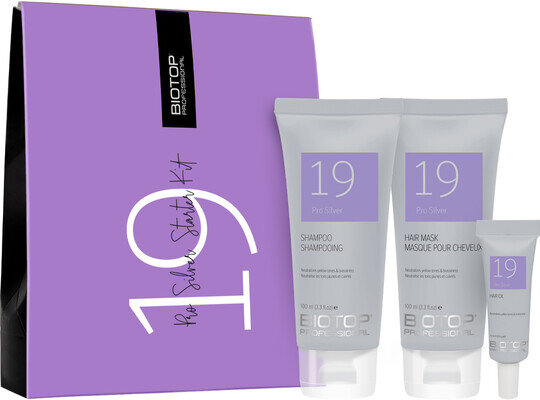 Набір Biotop 19 Pro Silver Starter Kit (шампунь 100 мл + маска 100 мл + олія 10 мл)