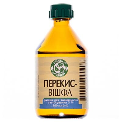 Перекис-Вішфа розчин д/зовн. заст. 3 % по 100 мл у флак.