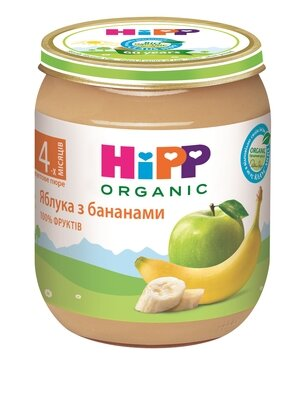 Пюре фруктове HiPP Organic Яблука з бананами, 125 г