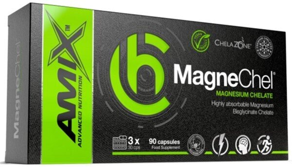 Добавка Amix Nutrition ChelaZone MagneChel Magnesium Bisglycinate Chelate, 90 веганських капсул