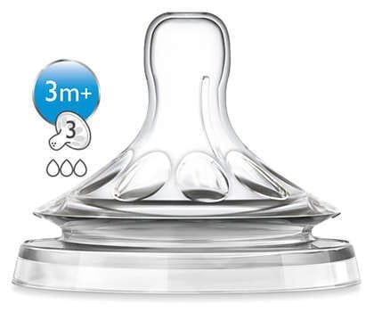 Соска силіконова Philips Avent Natural SCF653/27, 3 отвори, від 3 місяців, 2 шт