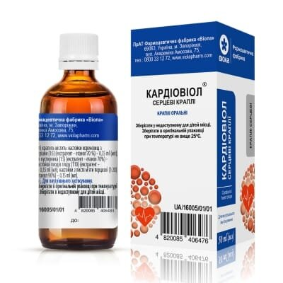Кардіовіол краплі ор. по 100 мл у флак. з проб.-крап.
