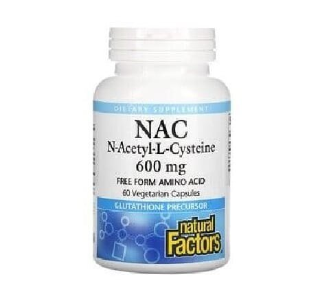 N-ацетил-L цистеїн Natural Factors NAC 600 мг, 60 веганских капсул