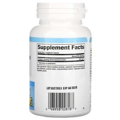 N-ацетил-L цистеїн Natural Factors NAC 600 мг, 60 веганских капсул