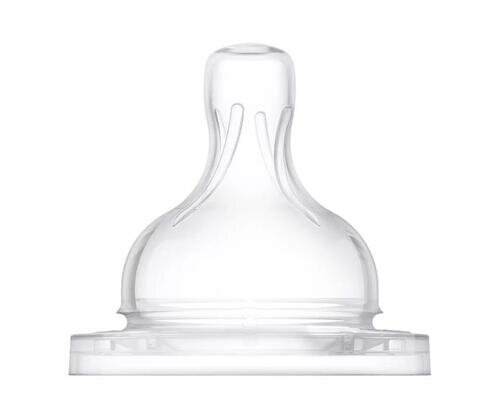 Соска силіконова Philips Avent Natural SCF635/27, змінний потік, з прорізом, від 3 місяців, 2 шт