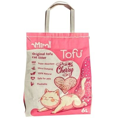 Наповнювач для котячого туалету Mimi Cat Tofu соєвий з ароматом вишні, 6 л