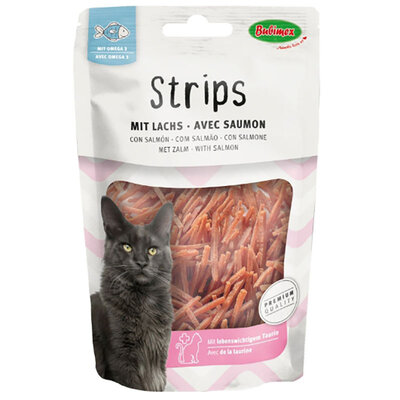 Ласощі Bubimex Strips with Salmon з лососем для котів, 50 г