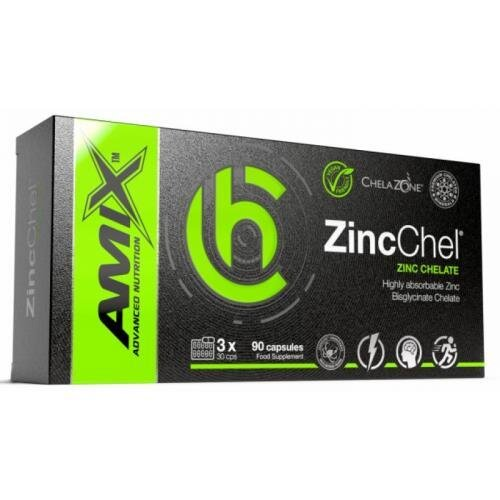 Цинк Amix Nutrition ChelaZone ZincChel Zinc Bisglycinate Chelate, 90 веганських капсул