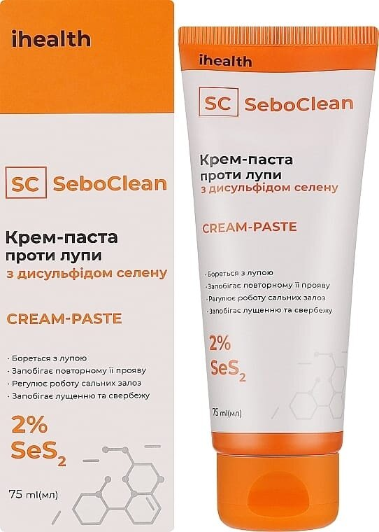 Крем-паста Ihealth SeboClean для волосся з дисульфідом селену проти лупи, 75 мл