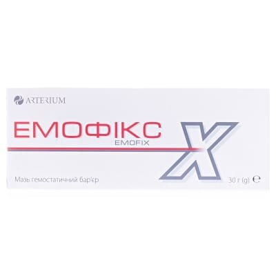 Емофікс мазь кровоспинна по 30 г у тубах з аплікат.