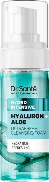 Пінка для вмивання Dr.Sante Hydro Intensive Ультраосвіжаюча очищуюча Гіалурон + Алое, 150 мл