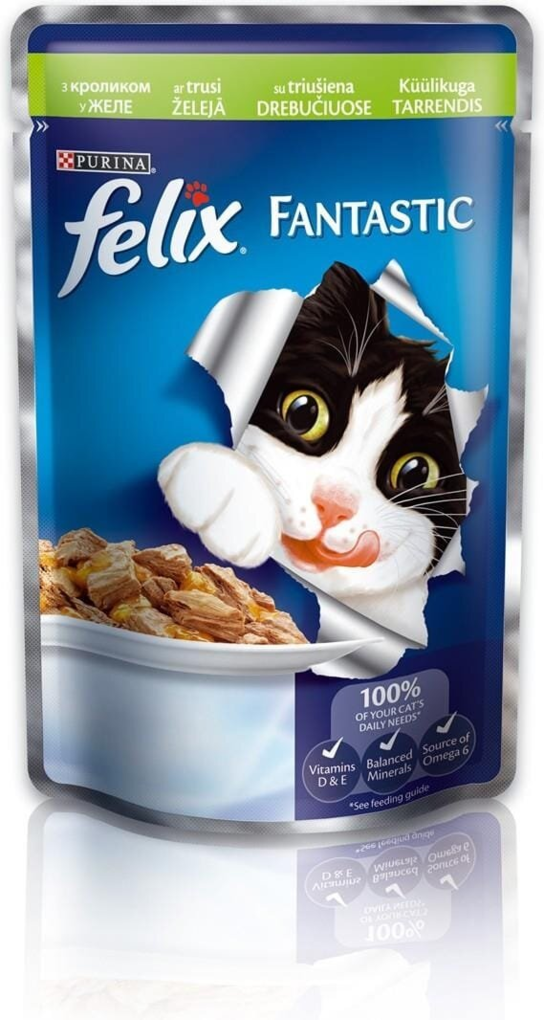 Корм вологий для кішок Purina Felix Fantastic в желе з кроликом, 100 г