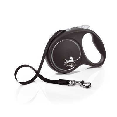 Повідець-рулетка Flexi Black Design L стрічка 5m/50кг чорний 34101
