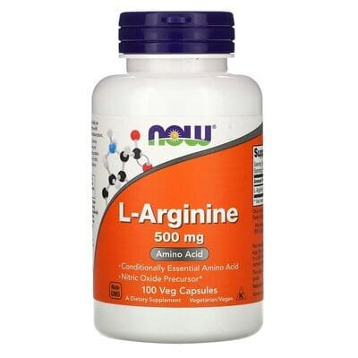 L-аргінін NOW L-Arginine 500 мг вег. капсули №100
