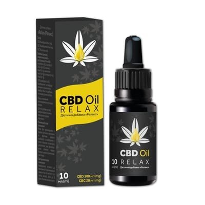 Канабідіол CBD Олія Релакс 500 мг по 10 мл флаконі, 40 доз