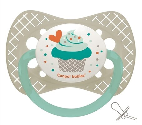 Пустушка силіконова Canpol Babies Cupcake симетрична 23/282_grey, 0-6 місяців, 1 шт