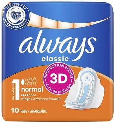 Прокладки гігієнічні Always Classic Normal, 4 краплі, 10 шт