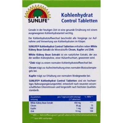Вітаміни Sunlife Kohlenhydrat Control Контроль рівня вуглеводів таблетки №32